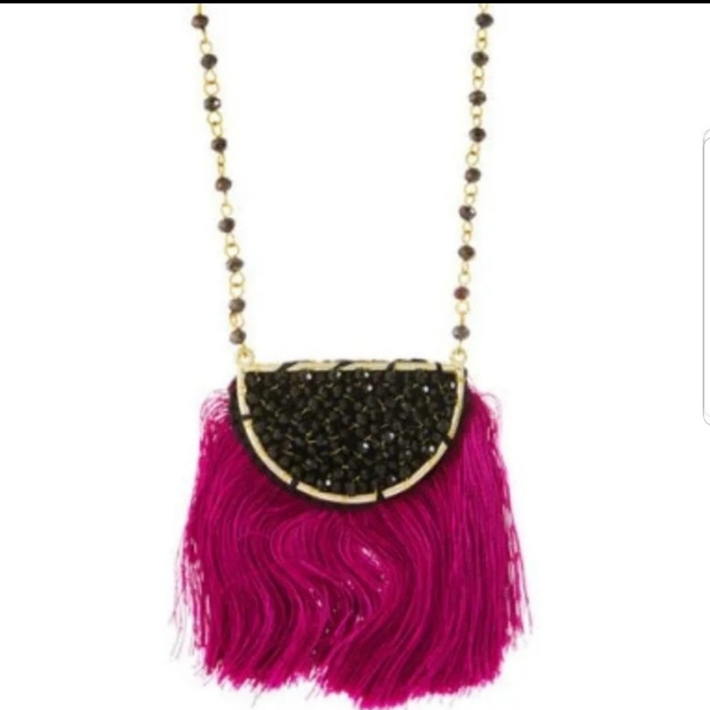 Crystal Hemisphere Fringe Pendant Neckla